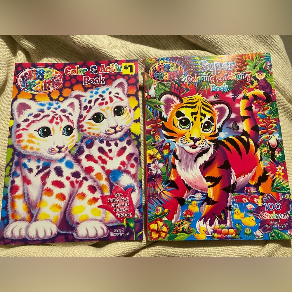 Lisa Frank lot of 2 coloring activity books